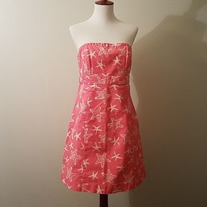 Vineyard Vines pink starfish strapless dress